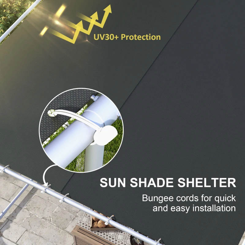 Outsunny 10' x 10' Mobile Pergola Kit, Portable Garden Gazebo with Wheels, Sandbags, Steel Frame, UV-resistant