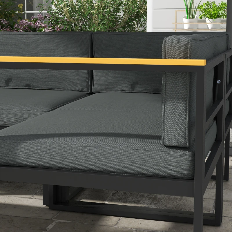 Outsunny Replacement Cushions for Rattan Furniture, 14 Piece Outdoor Seat Cushion Pad for Patio Set, 7 Seat and 7 Back, Grey