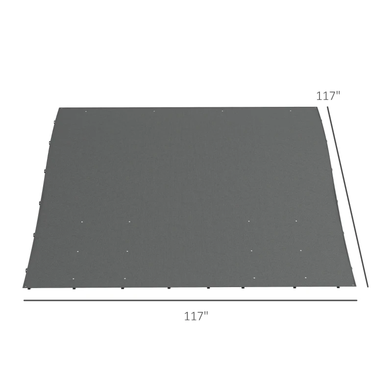Pergola Canopy Replacement, Pergola Shade Cover for 10' x 10' Pergola (Outsunny 84C-038 Series), Dark Gray(m-3)
