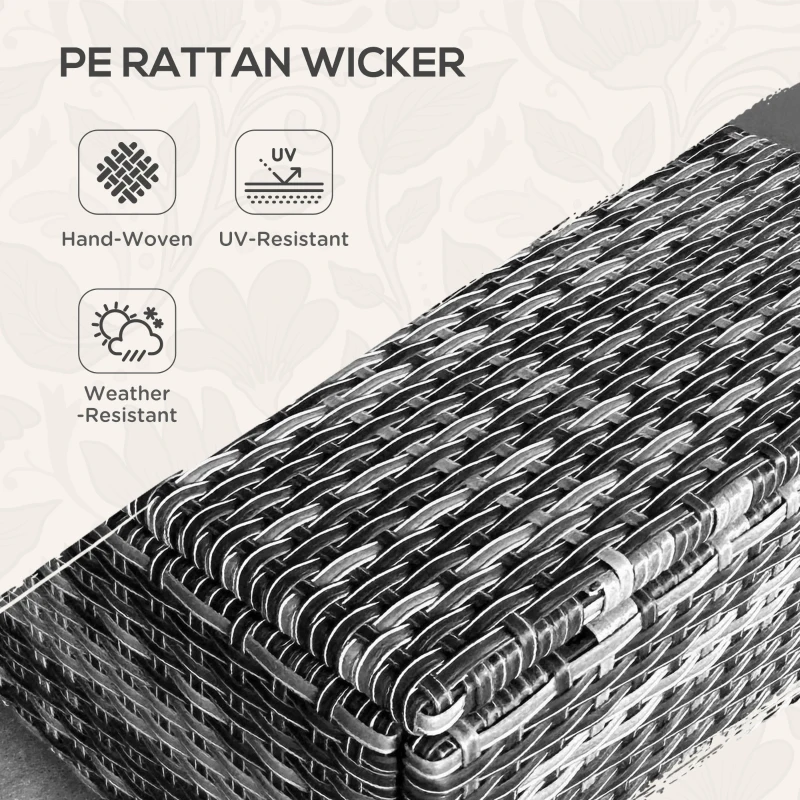 Outsunny 6-Piece Rattan Patio Furniture Set with 3-Seater Sofa, Swivel Rocking Chairs, Footstools, 2 Tier Table, Mixed Gray