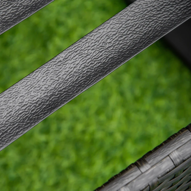 Outsunny Outdoor Wicker Rocking Chair with Padded Cushions for Garden, Patio, and Backyard, Khaki