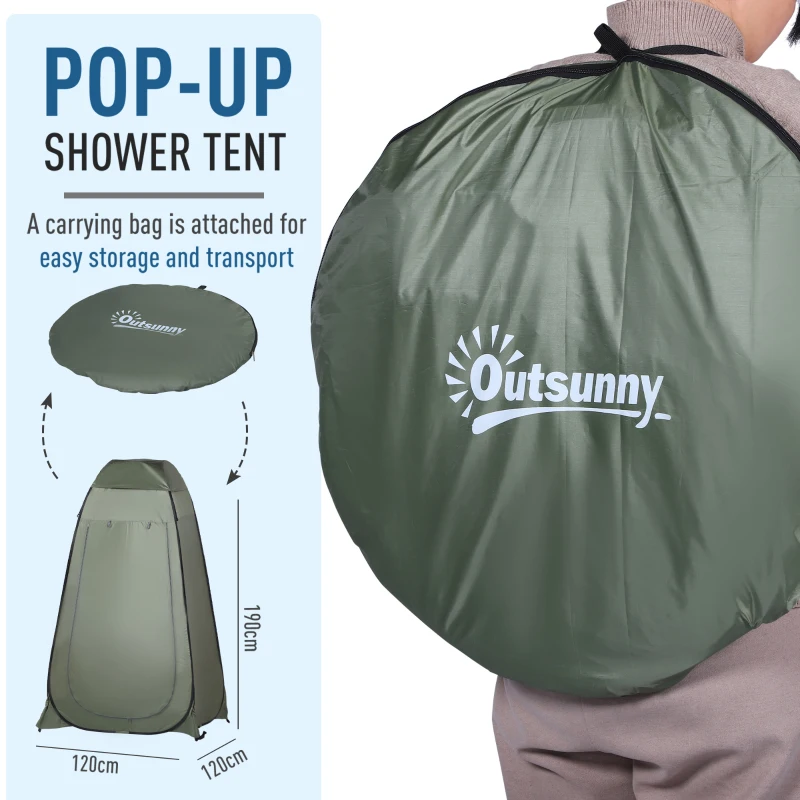 Seaweed Green Popup Shower Tent - Portable Changing Room