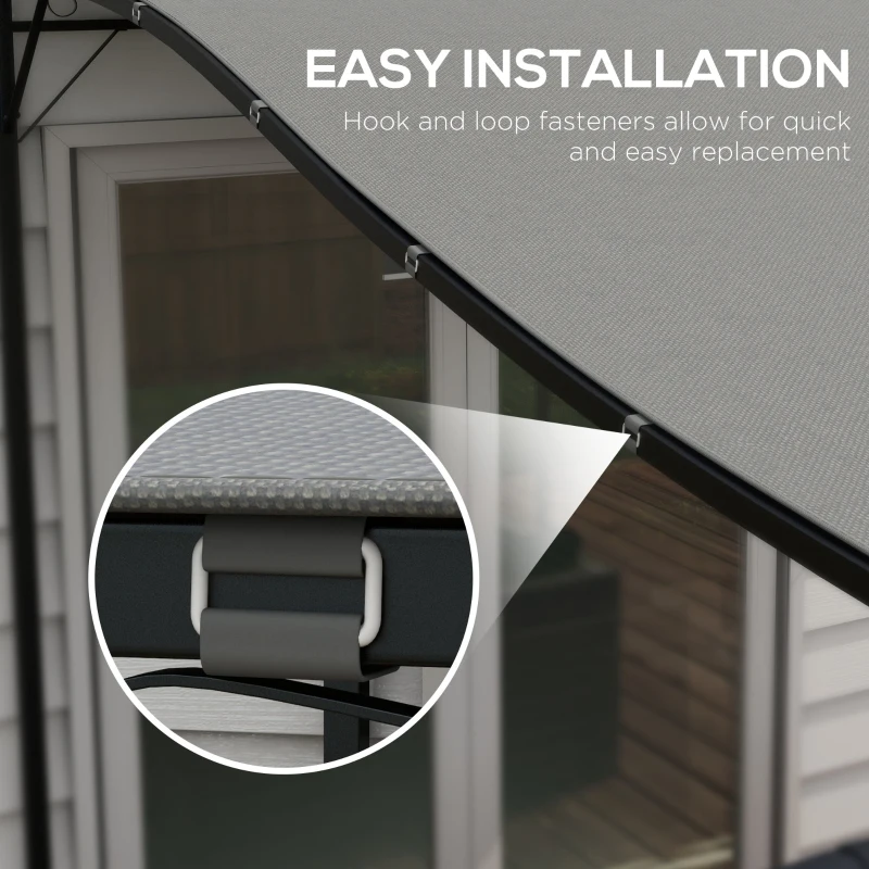 Pergola Canopy Replacement, Pergola Shade Cover for 10' x 10' Pergola (Outsunny 84C-038 Series), Dark Gray(m-6)