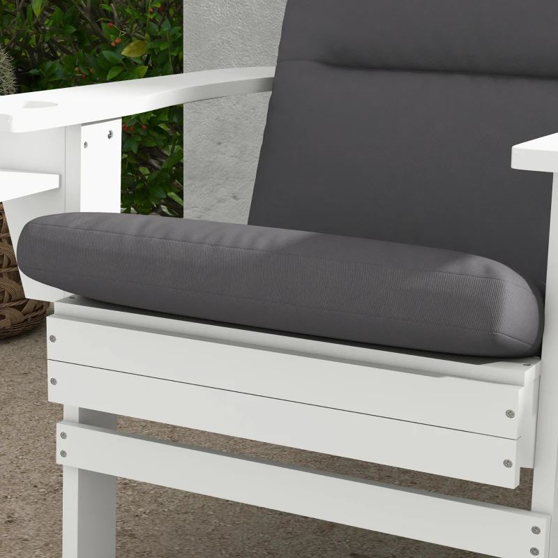 Outsunny Outdoor Chair Cushions for Adirondack Chair, Replacement Cushions with Ties, Seat & Back Cushion, Gray