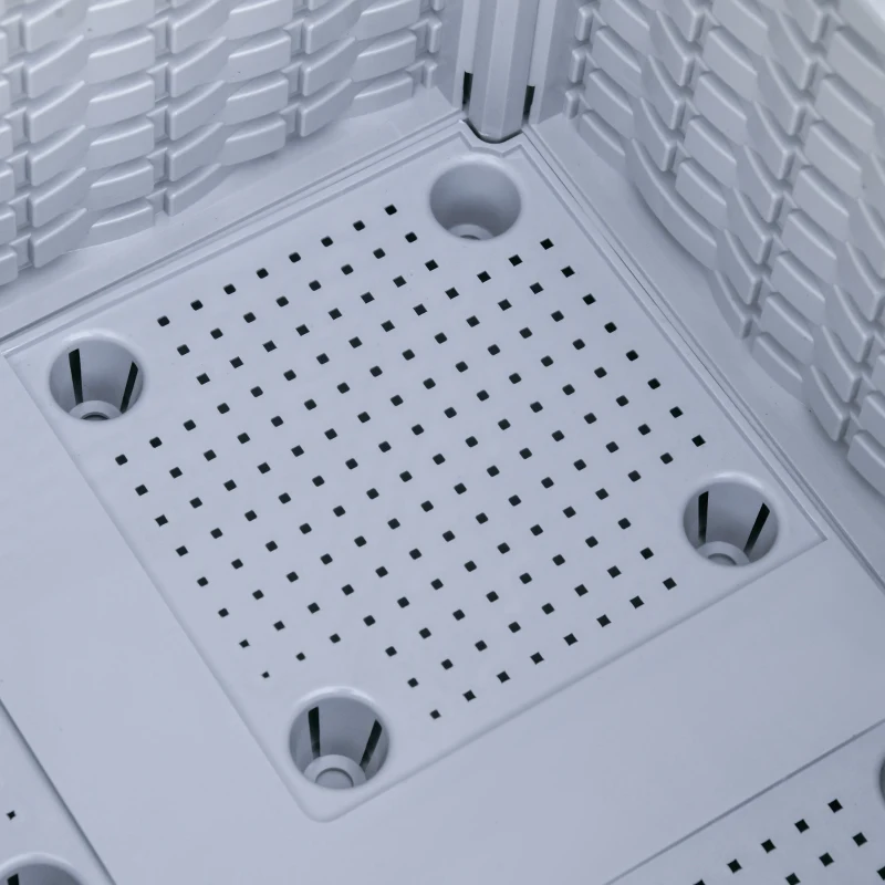 Outsunny 4-piece Raised Garden Bed PP Raised Flower Bed Vegetable Herb Grow Box Stand Grey