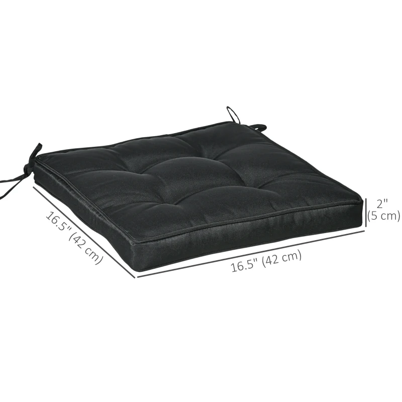 Outsunny Replacement Cushions for Rattan Furniture, 4 Piece Outdoor Seat Cushion Pad for Patio Set, Black