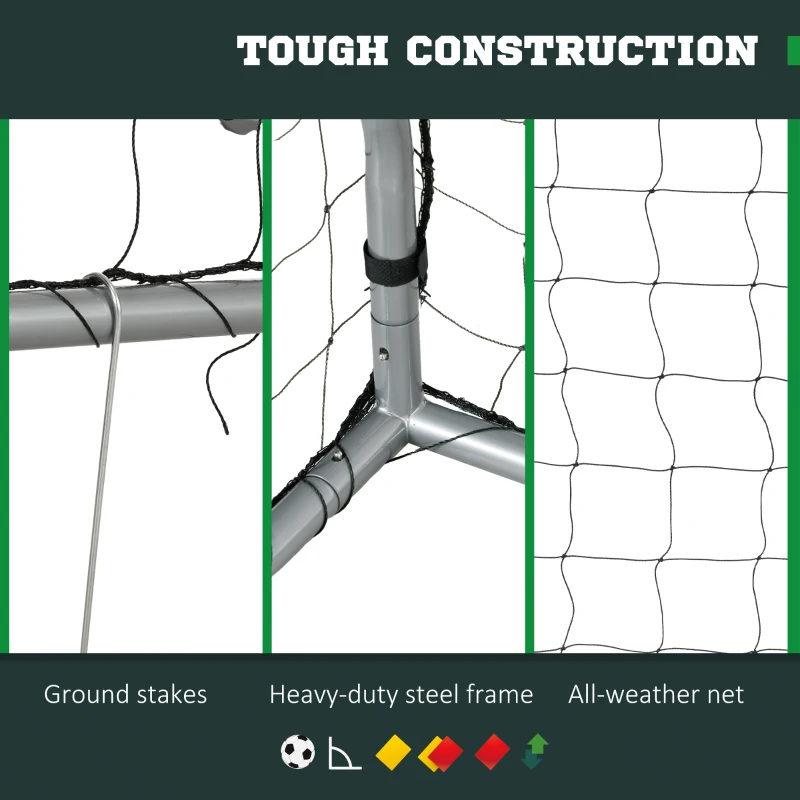 Soozier 10ft x 6.5ft Soccer Goal, Soccer Net for Backyard with Ground Stakes, Quick and Simple Set Up