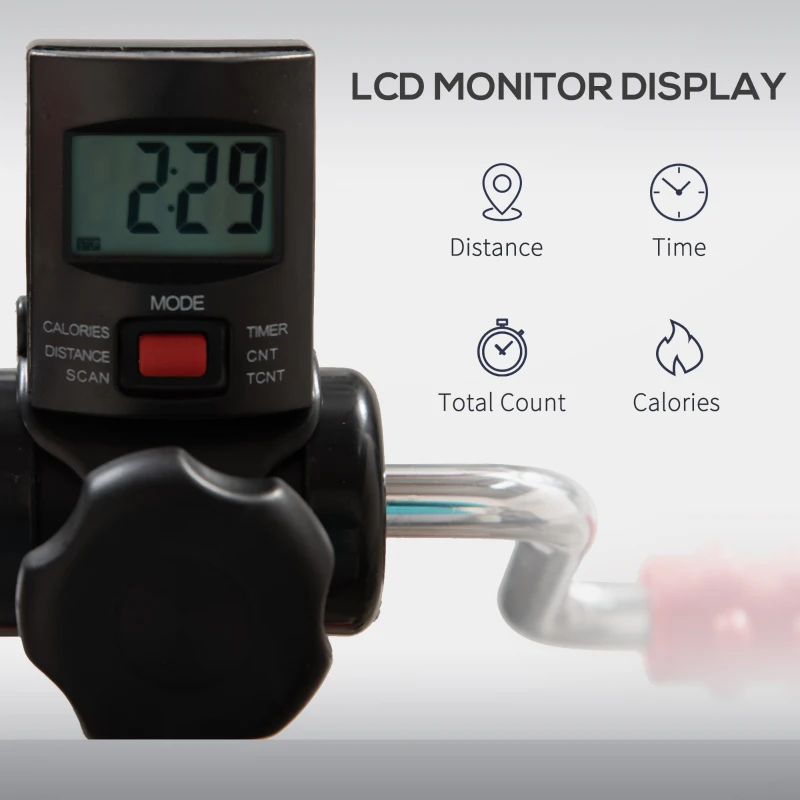 Soozier Pedal Exerciser, Hand Arm Knee and Leg Exercise Machine, Height-adjustable, with LCD Display and Foot Massage Roller