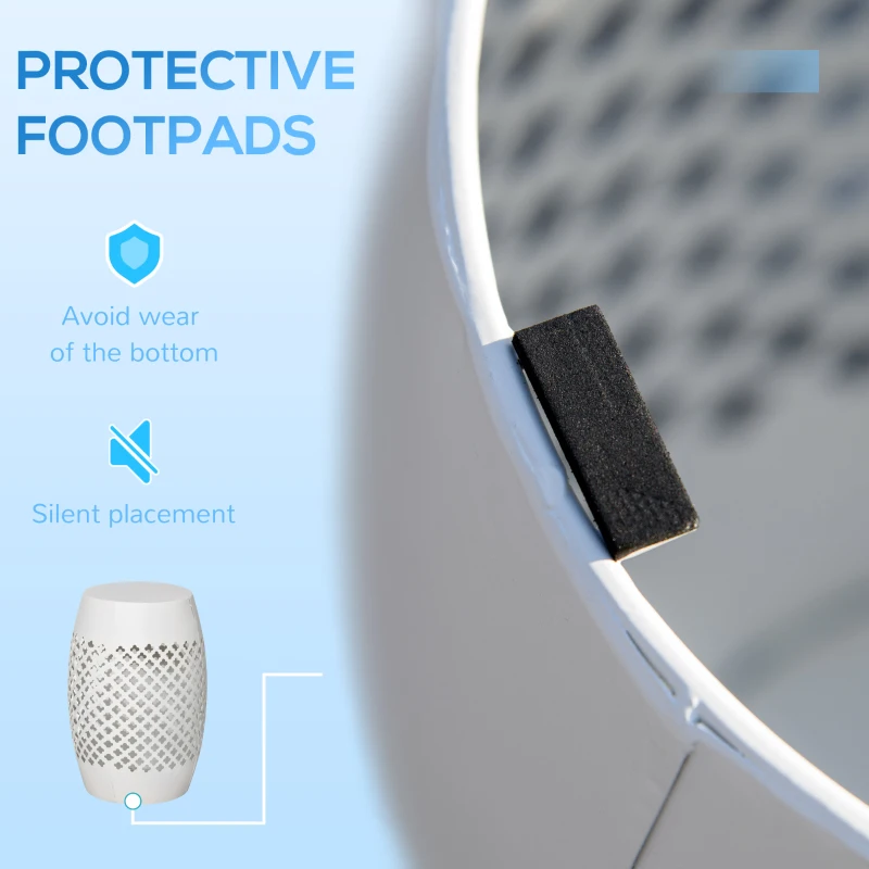 Outsunny 12.5" Steel Patio End Table, Round Hollow Drum Side Table, Accent Table for Indoor and Outdoor, White