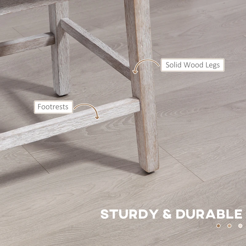 HOMCOM Swivel Bar Stools Set of 2, 27" Counter Height Stools with Linen Upholstery and Button Tufted Design for Kitchen