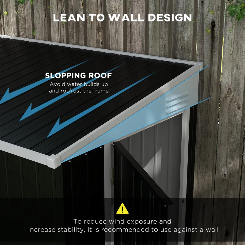 Outsunny 4x6 ft Metal Garden Storage Shed, Steel Tool House with Lock & Keys, Secure Outdoor Organizer, Grey