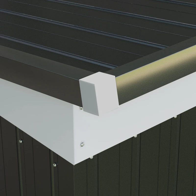 Outsunny 8' x 4' Metal Garden Shed, Backyard Tool Storage Shed with Dual Locking Doors, 2 Air Vents and Steel Frame, Dark Gray