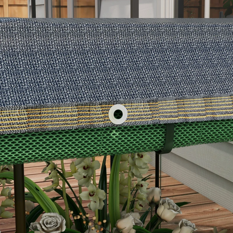 Outsunny Galvanized Steel Planter Box with Crop Cage and Shade Cloth, Raised Garden Bed for Flowers, Vegs and Herbs