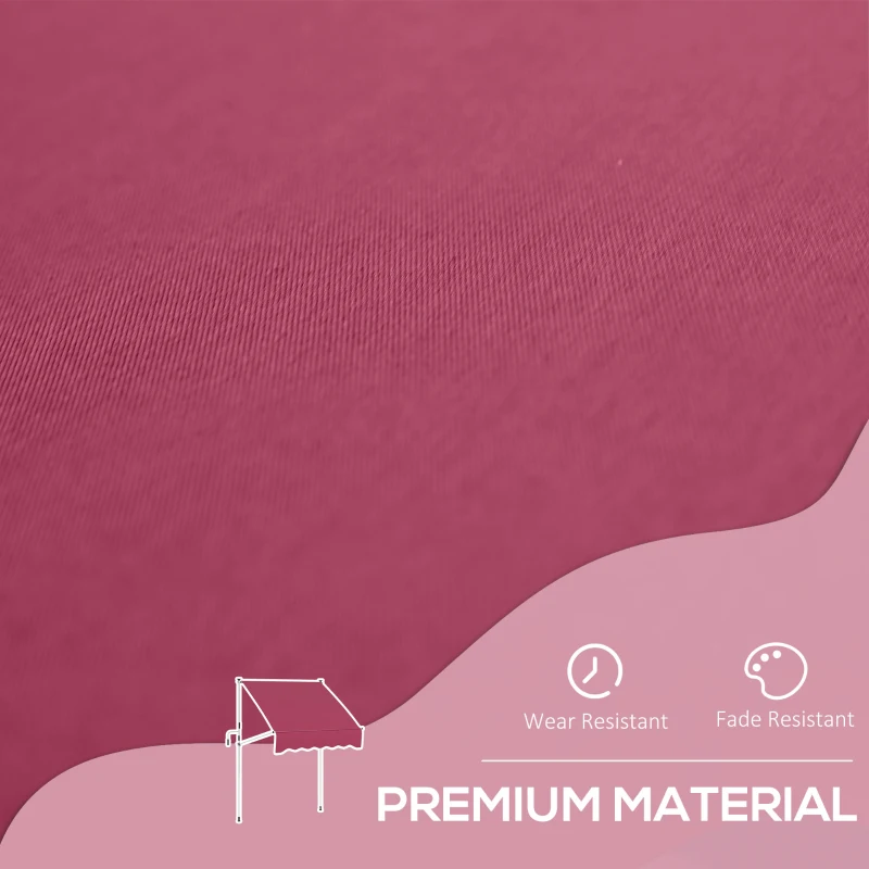 Outsunny 6.6'x5' Manual Retractable Patio Awning Sun Shelter Window Door Deck Canopy, Water Resistant UV Protector, Wine Red