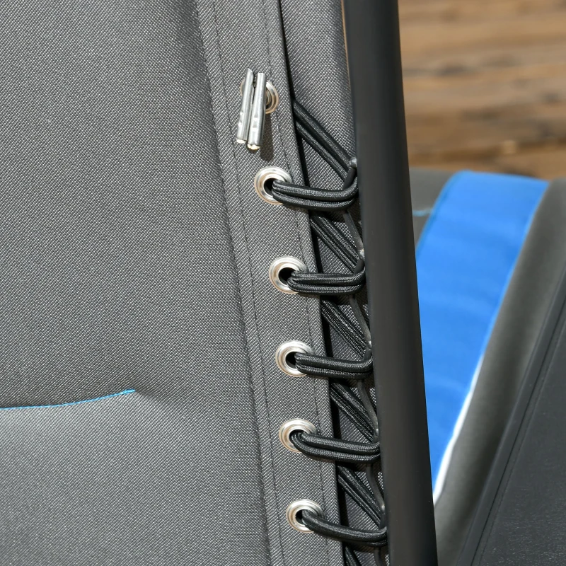 Outsunny Outdoor Zero Gravity Chair with Padded Seat, Folding Reclining Patio Lounge Chair with Recline Back, Cup Holder, Headrest, Footrest, for Poolside, Garden, 330lbs, Blue