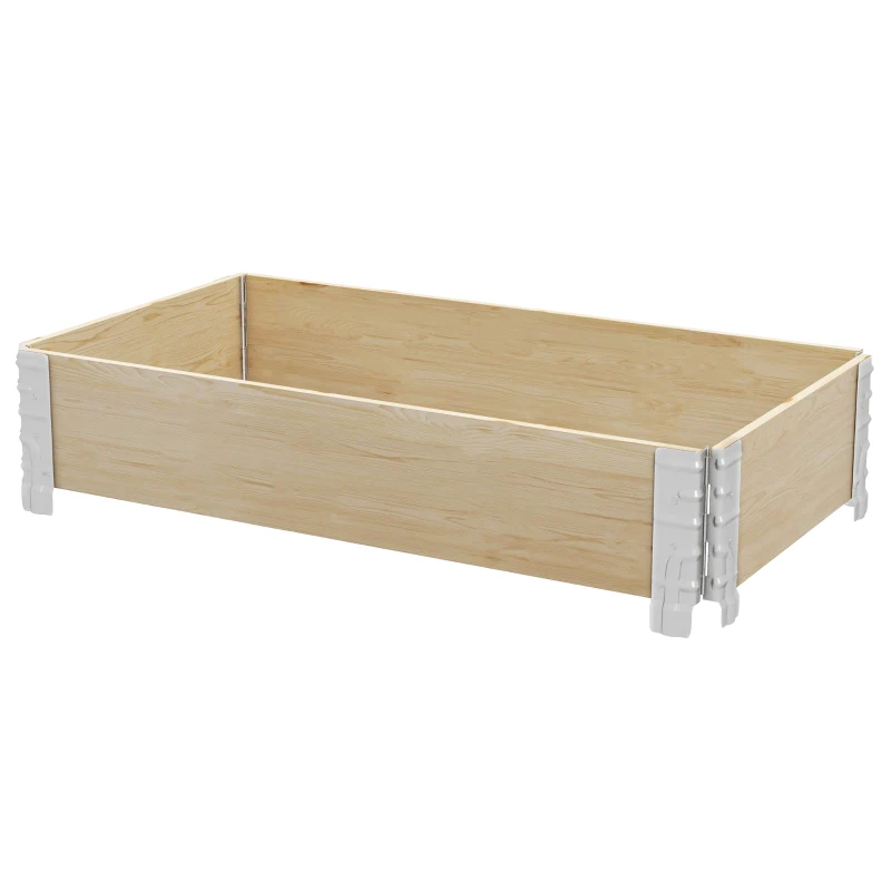 Outsunny Raised Garden Bed, Foldable Wooden Planters for Outdoor Vegetables, Flowers, Herbs, Plants, Easy Assembly