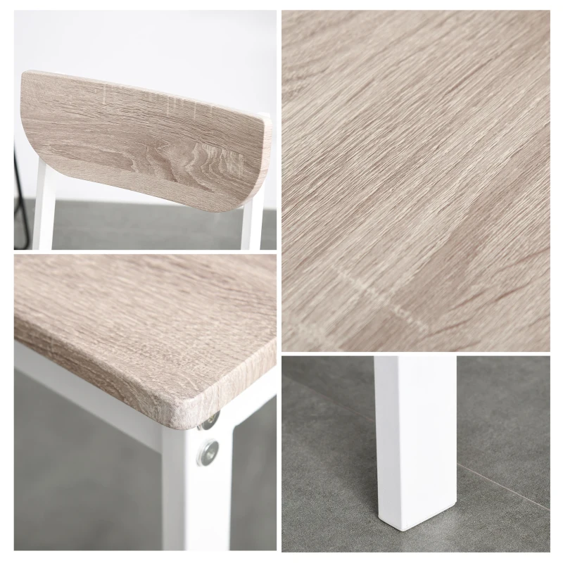 HOMCOM Dining Table Set for 4, Drop Leaf Kitchen Table and Chairs, Extendable Dining Room Table