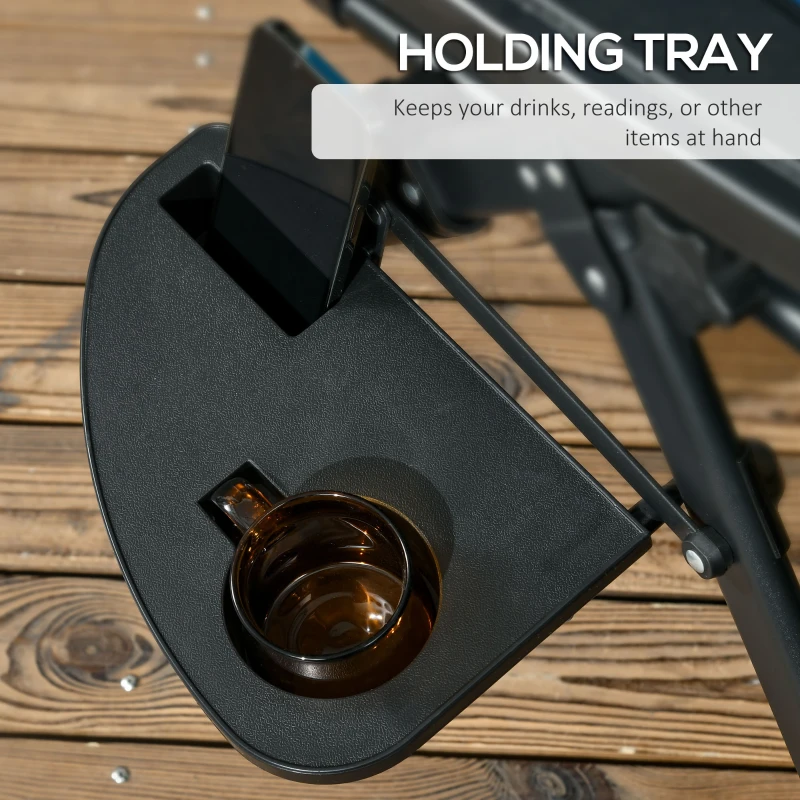 Outsunny Outdoor Zero Gravity Chair with Padded Seat, Folding Reclining Patio Lounge Chair with Recline Back, Cup Holder, Headrest, Footrest, for Poolside, Garden, 330lbs, Blue