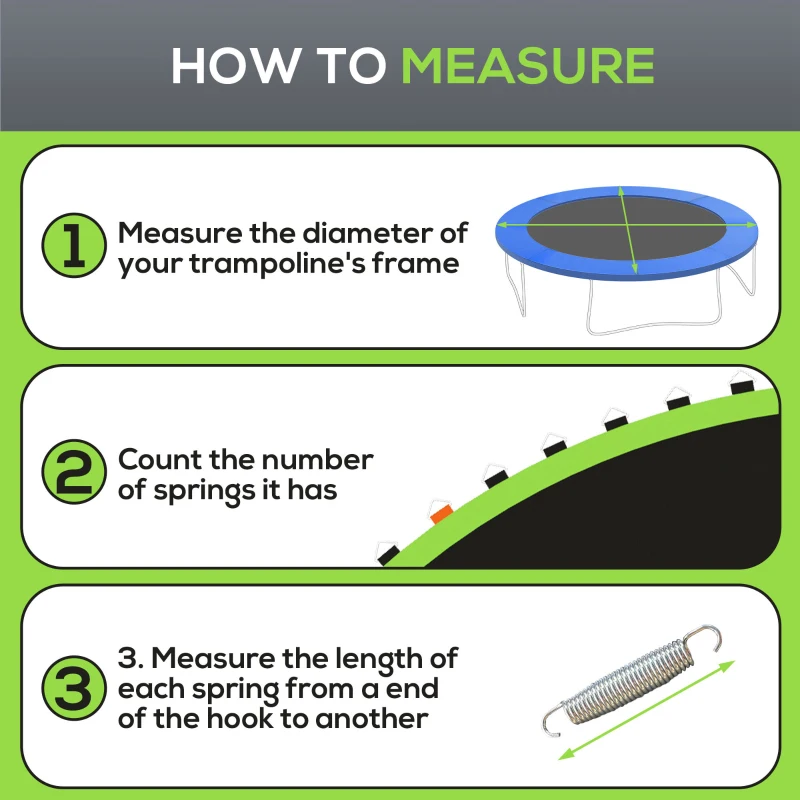 Soozier Trampoline Replacement Mat, Fits 12' Trampoline w/ 72 V-Hooks & 5.5" Springs (Spring & Frame not Included), Green