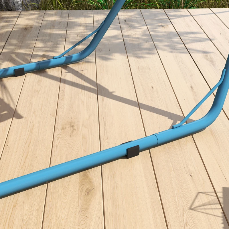 Outsunny Hammock Stand, Portable Adjustable Steel Frame Hammock Stand, Weather Resistant, 10.3', 550 lbs. Capacity, Blue