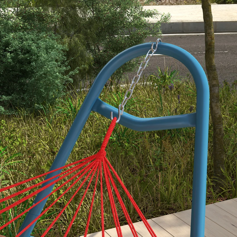 Outsunny Hammock Stand, Portable Adjustable Steel Frame Hammock Stand, Weather Resistant, 10.3', 550 lbs. Capacity, Blue