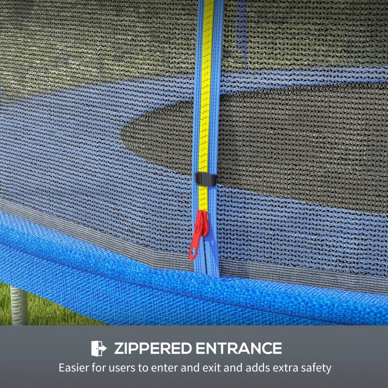 Soozier Trampoline Net Enclosure for 14ft Round Trampoline with 8 Straight Poles Poles Not Included, Weather Resistant Trampoline Netting Replacement with Zippered Entrance, Blue