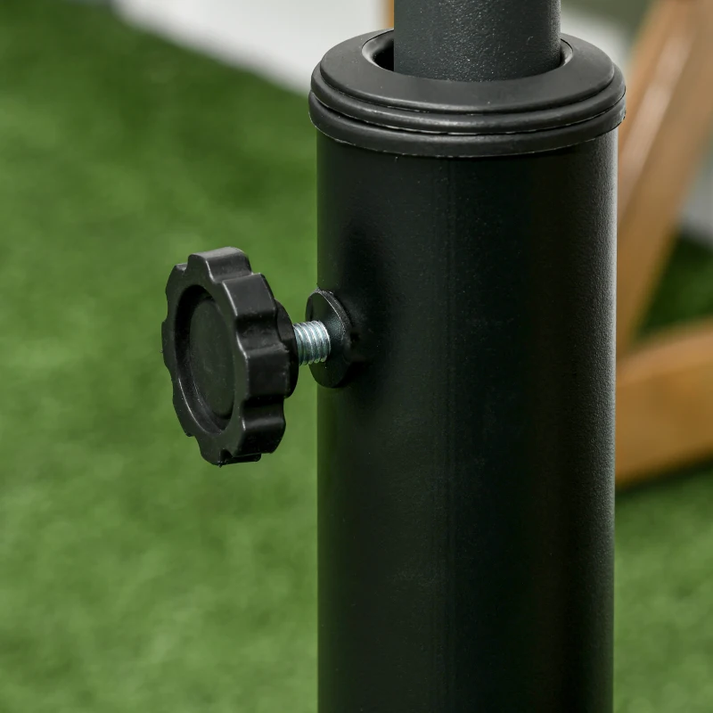 Outsunny Patio Umbrella Stand with Wheels and Handles, 51lb Heavy Duty Market Umbrella Base for Outdoor, Garden, Backyard, Black