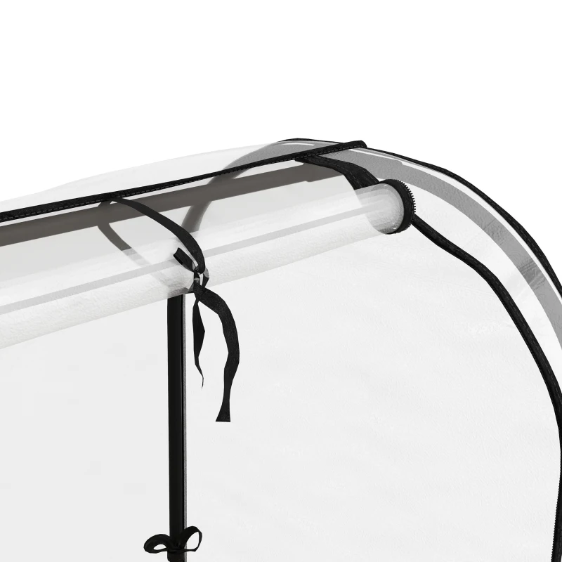 Outsunny Raised Garden Bed with Legs and Cover, Metal Elevated Planter Box with Bottom Shelf and Liner for Vegetables, Cream