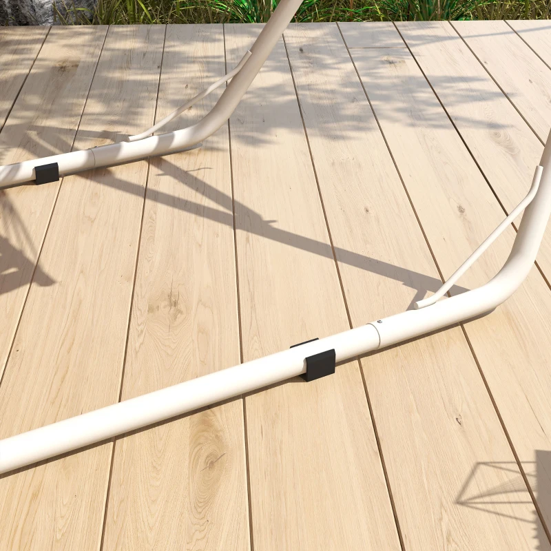 Outsunny Hammock Stand, Portable Adjustable Steel Frame Hammock Stand, Weather Resistant, 10.3', 550 lbs. Capacity, White
