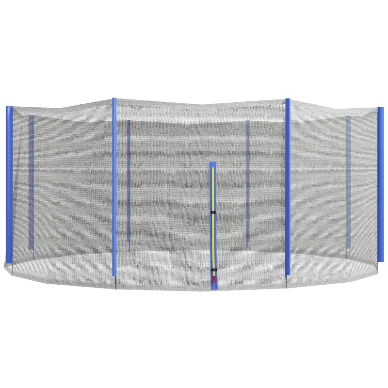 Soozier Trampoline Net Enclosure for 14ft Round Trampoline with 8 Straight Poles Poles Not Included, Weather Resistant Trampoline Netting Replacement with Zippered Entrance, Blue