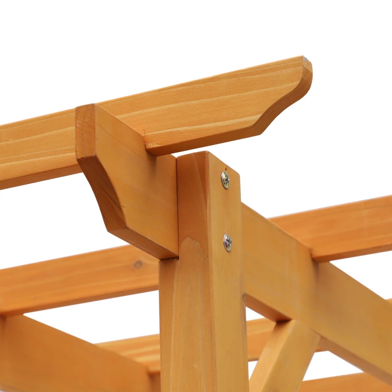 Outsunny 85" Wooden Outdoor Garden Arbour, Garden Arch Trellis for Climbing Vines  for Wedding and Ceremony - Orange