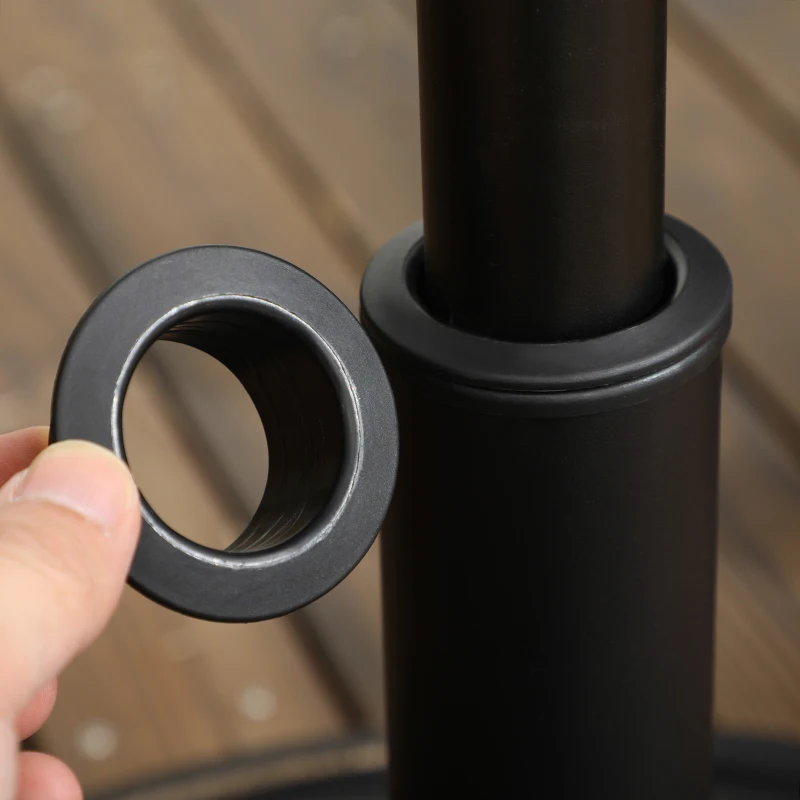 Outsunny 40 lb Heavy Duty Patio Umbrella Base, 21" Round Resin Market Umbrella Stand for Outdoor, Garden, Backyard, Bronze