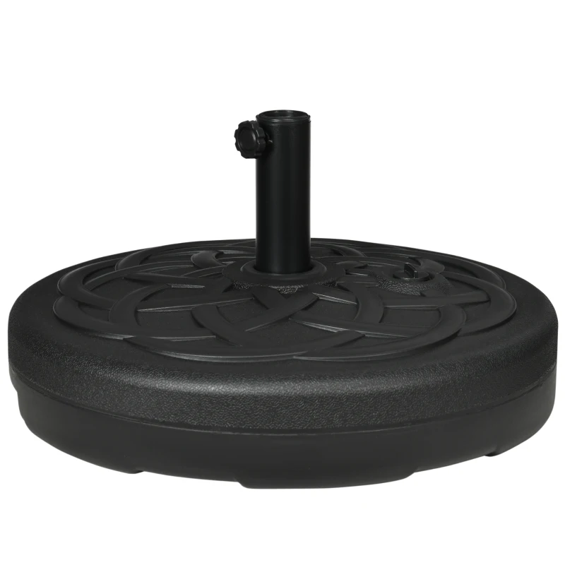 Outsunny 77 lb Heavy Duty Patio Umbrella Base, 22" Round Market Umbrella Stand for Deck, Outdoor, Backyard, Black