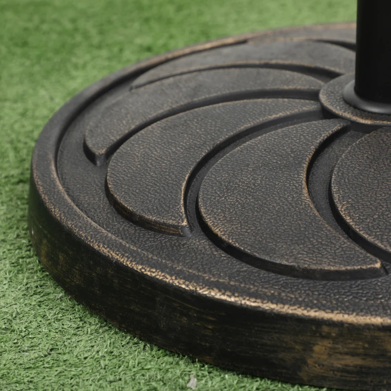 Outsunny 40 lb Heavy Duty Patio Umbrella Base, 21" Round Resin Market Umbrella Stand for Outdoor, Garden, Backyard, Bronze