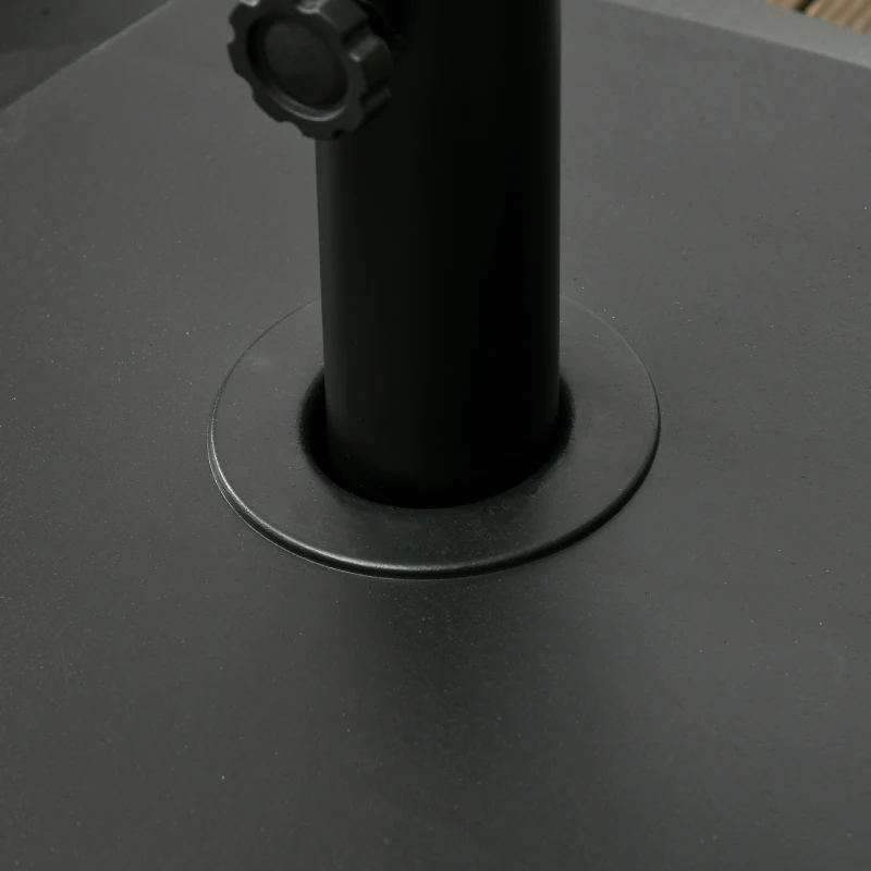 Outsunny Filled Patio Umbrella Base with Wheels, 132 lb Heavy Duty Market Umbrella Stand for Outdoor, Garden, Backyard, Black