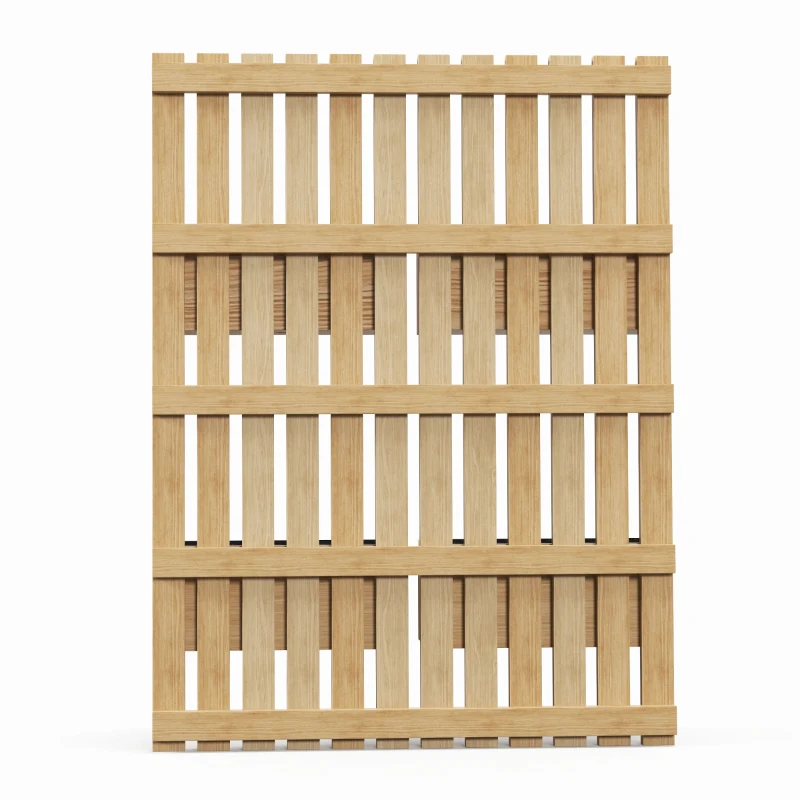 Outsunny 4 Box Raised Garden Bed w/ Trellis for Climbing Plants, Wall-Mounted Wood Planters w/ Drainage Holes, Natural