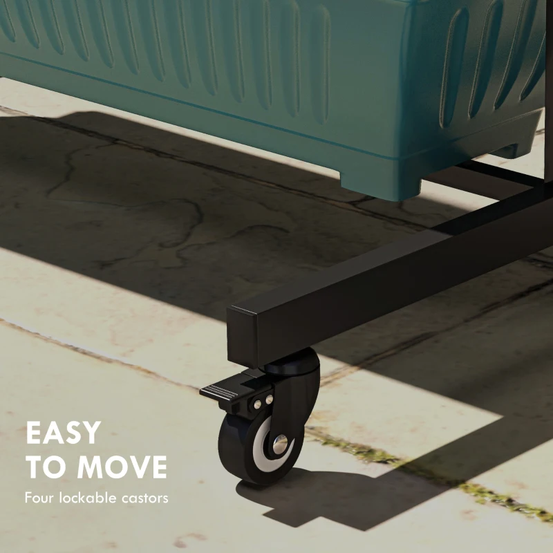 Outsunny 4-Tier Vertical Raised Garden Planter with 4 Boxes, Wheels, Outdoor Plant Stand for Vegetable Flowers, Green