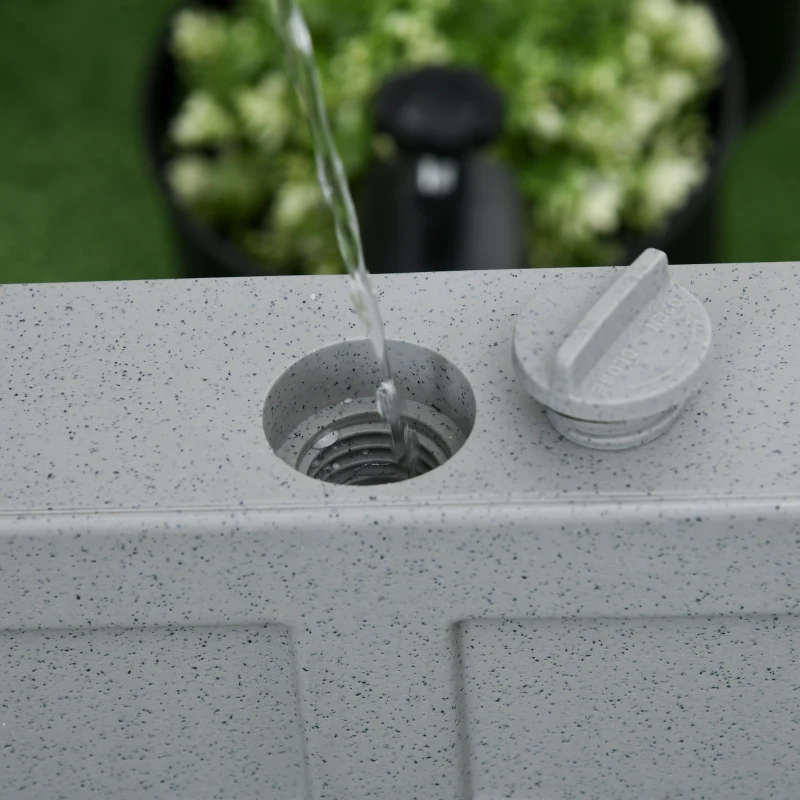 Outsunny 66 lb Heavy Duty Patio Umbrella Stand Filled Umbrella Holder Market Umbrella Base for Outdoor Garden Backyard Light Grey