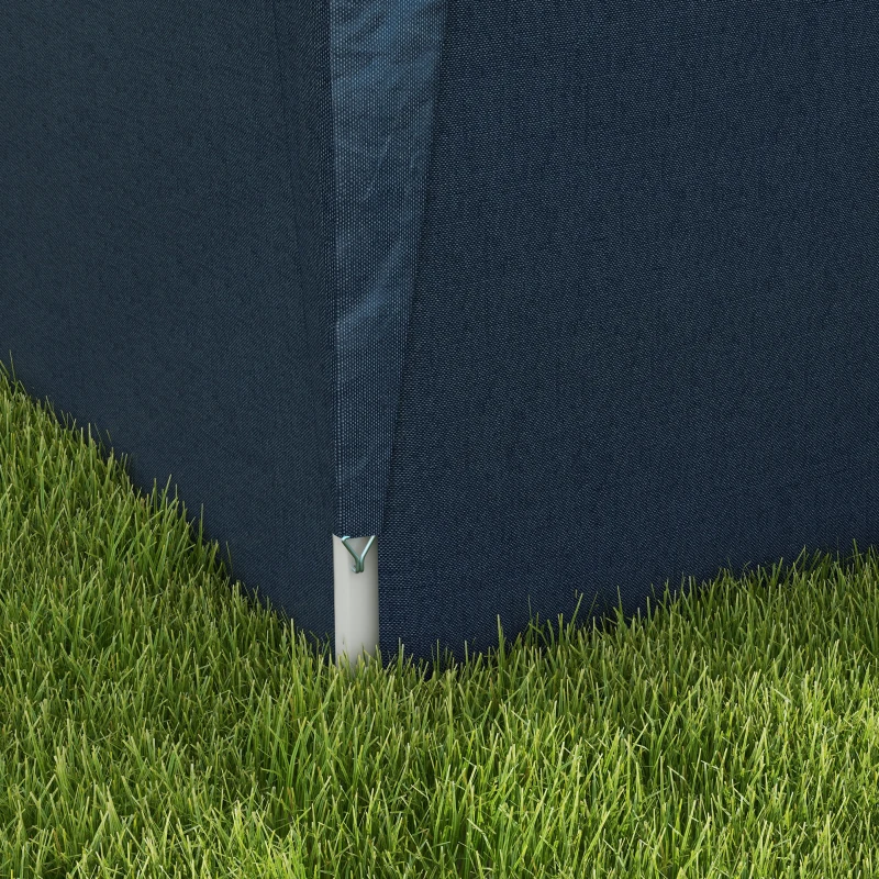 Outsunny 10' x 19.5' Pop Up Canopy Tent Height Adjustable Event Shelter w/ Sidewalls, Leg Weight Bags, Wheeled Carry Bag, Blue