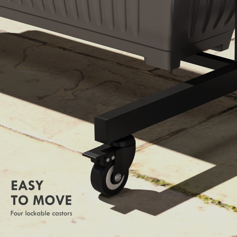 Outsunny 4-Tier Vertical Raised Garden Planter with 4 Boxes, Wheels, Outdoor Plant Stand for Vegetable Flowers, Brown