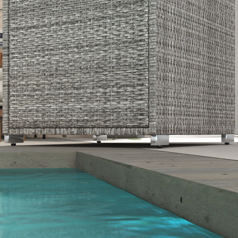 Outsunny Outdoor Towel Rack for Pool w/ Drawer & Cabinet, Gray