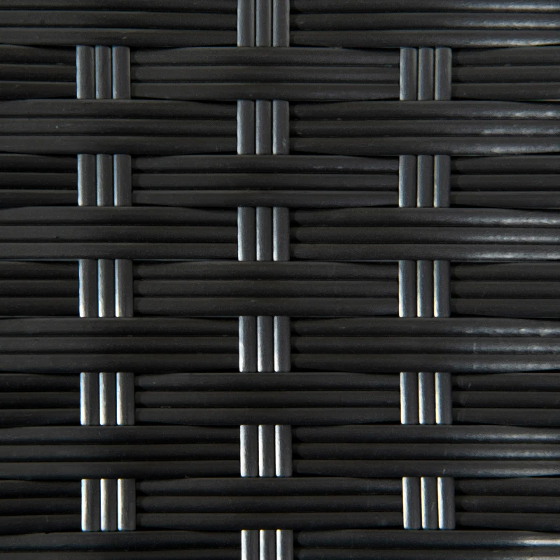 Outsunny 20" Patio Wicker Coffee Table, Outdoor Coffee Table with Plastic Board Underneath the Woven Tabletop for Patio, Garden, Balcony, Black