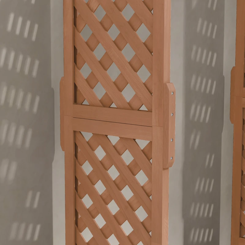 Outsunny Raised Garden Bed with Trellises and Roof for Climbing Plant Vine, Hanging Flowers, 70.75" Tall Outdoor Wood Planter Box with Drainage & Filter