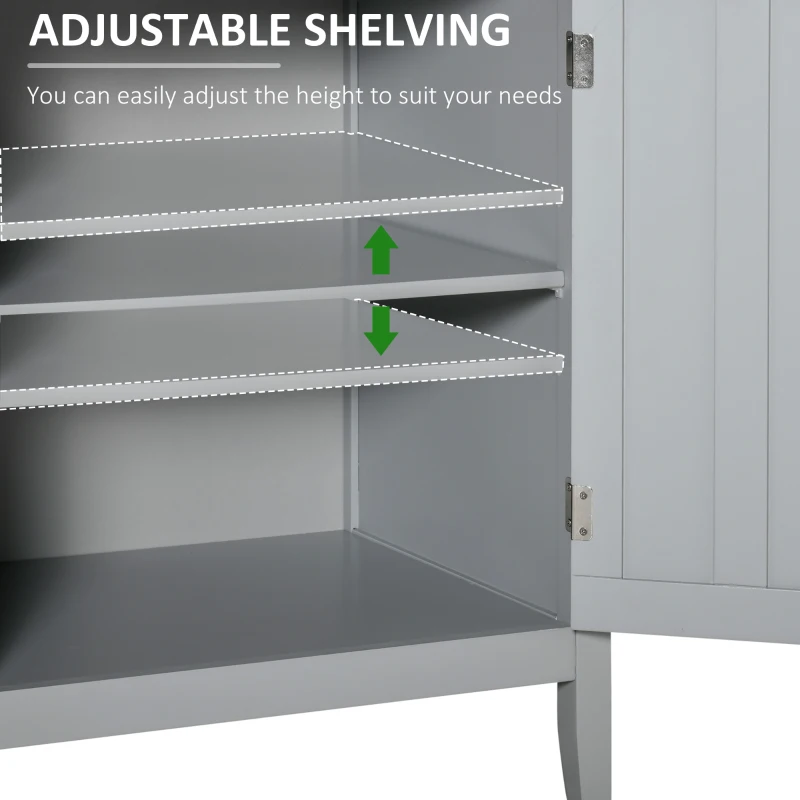 HOMCOM Sideboard Buffet Server Storage Cabinet Console Table with 2 Doors and Adjustable Shelves for Kitchen & Dining Room, Grey