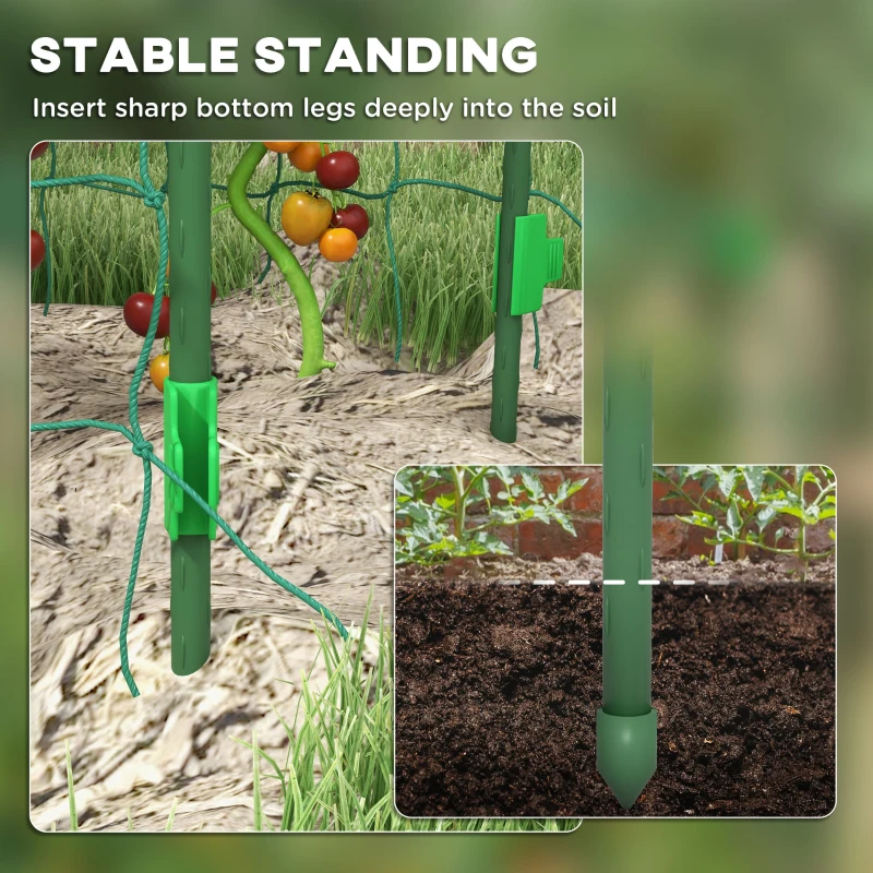 Outsunny Metal Garden Trellis, Arch Trellis for Climbing Plants Outdoor, A-Frame, with Climbing Net, 17" x 72" x 72", Green