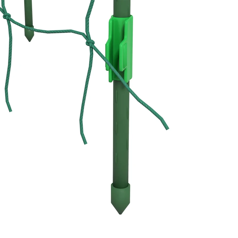 Outsunny Metal Garden Trellis, Arch Trellis for Climbing Plants Outdoor, A-Frame, with Climbing Net, 17" x 72" x 72", Green