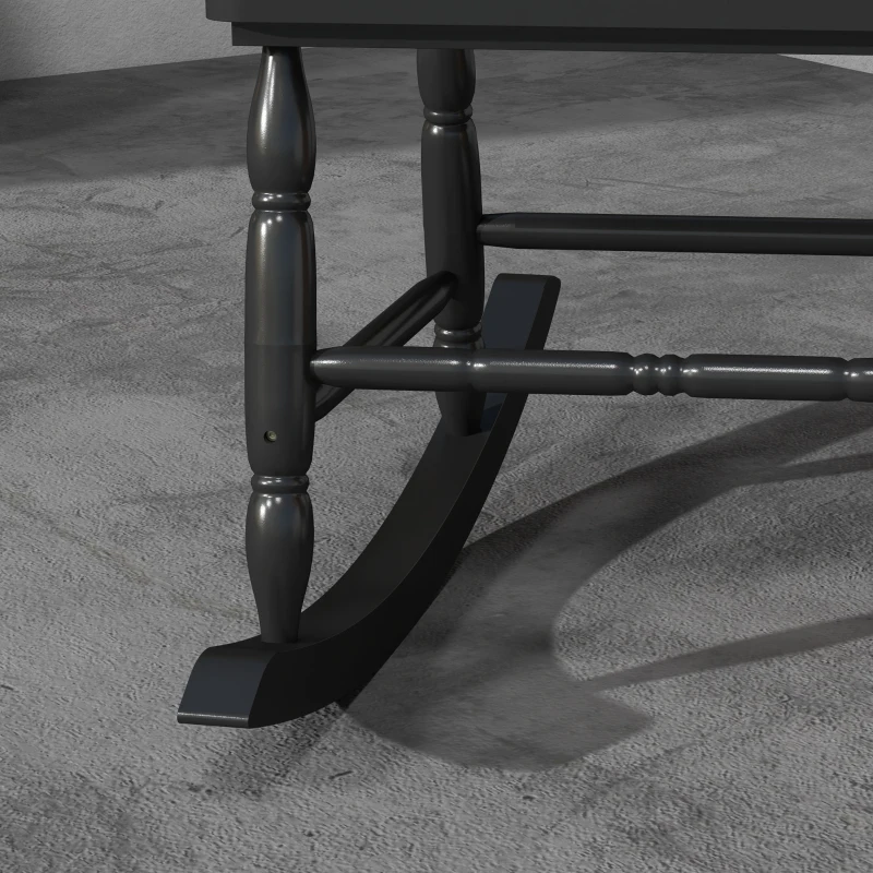 Outsunny Porch Rocker Chair, Outdoor Wooden Rocking Chair with High Back for Garden, Patio, Balcony, Black