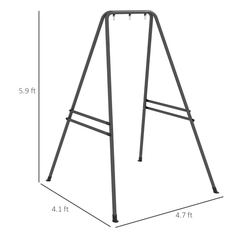 Outsunny A-Shaped Hammock Chair Stand, Heavy Duty Swing Stand for Indoor & Outdoor Use, Max 330 lbs., Black