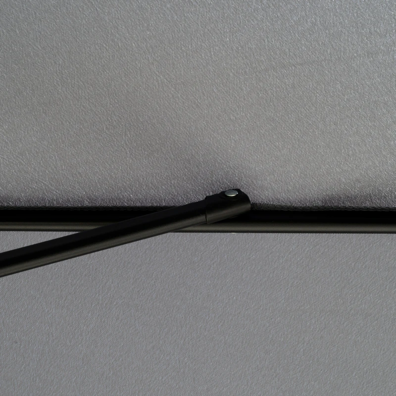 Outsunny 8.5 ft Outdoor Market Table Umbrella, Round Patio Umbrella with Tilt and Crank for Garden, Backyard, Deck, Dark Grey