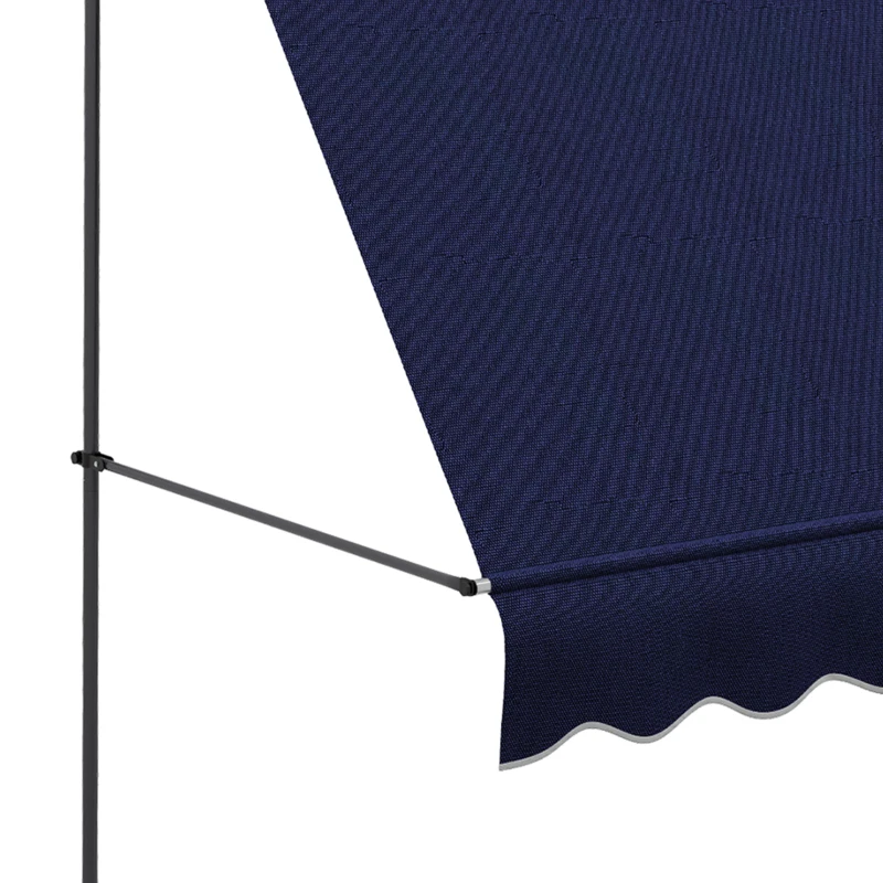 Outsunny 6.5' x 4' Manual Retractable Awning, Non-Screw Freestanding Patio Awning, UV Resistant, for Window or Door, Blue
